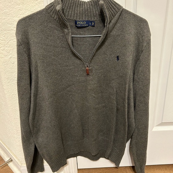 Polo Ralph Lauren (L) Gray pullover turtleneck sweater - Picture 2 of 4